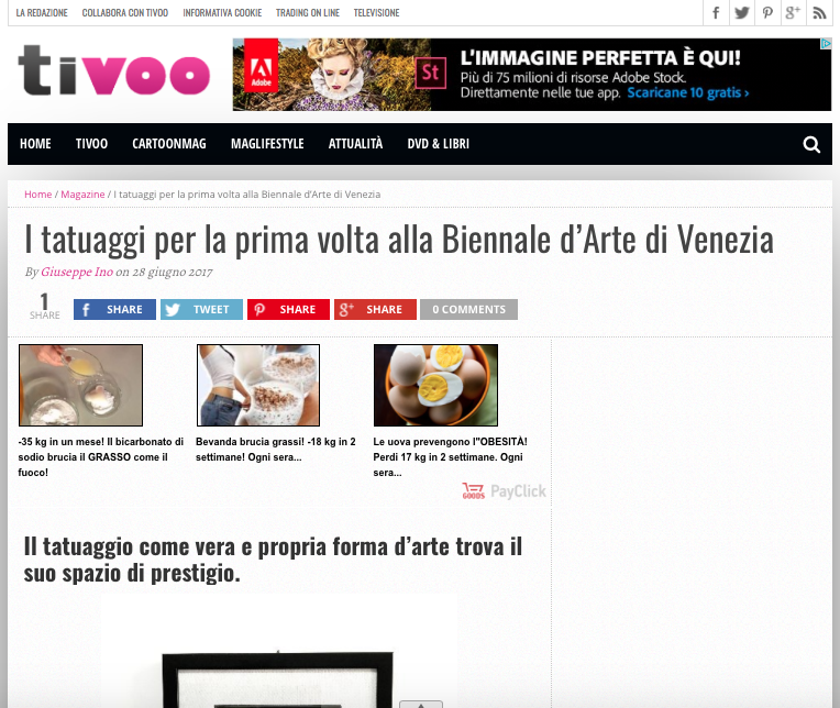 Il tatuaggio alla Biennale di Venezia, Gabriele Pellerone