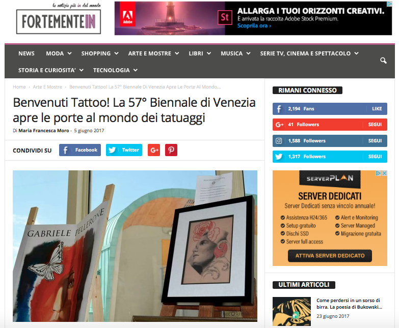 Il tatuaggio alla Biennale di Venezia, Gabriele Pellerone